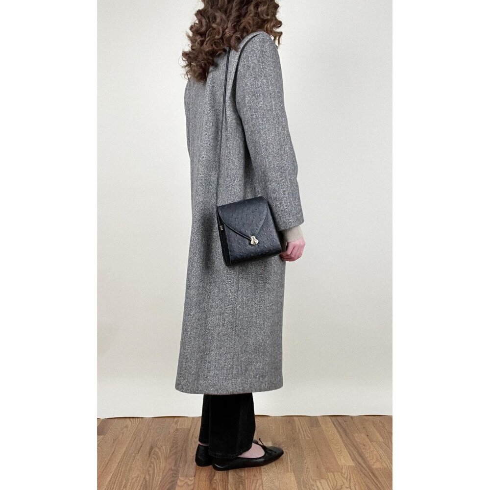 Vintage Long Oversized Wool Peacoat Overcoat Pea Coat Fall Winter Luxury Jacket - Picture 6 of 12